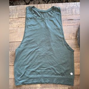 Lulu lemon mesh tank top. Olive green size 6